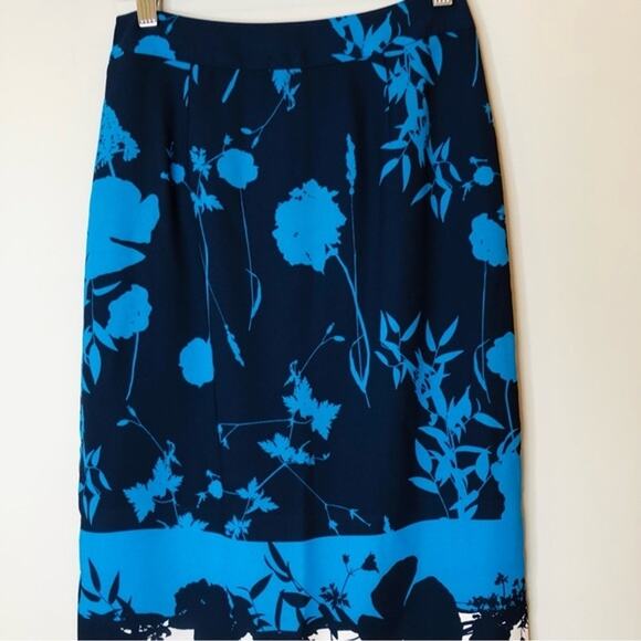 Ted Baker Selaah Bluebell Side Slit Midi Skirt Floral Vacation Date 2 US 0 TB - Picture 2 of 13